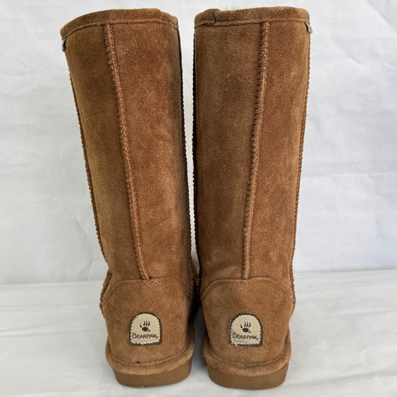 Bearpaw Emma Hickory Suede Mid Calf Sheepskin Wool Mukluks Winter Boots 7 Tall - Picture 5 of 11